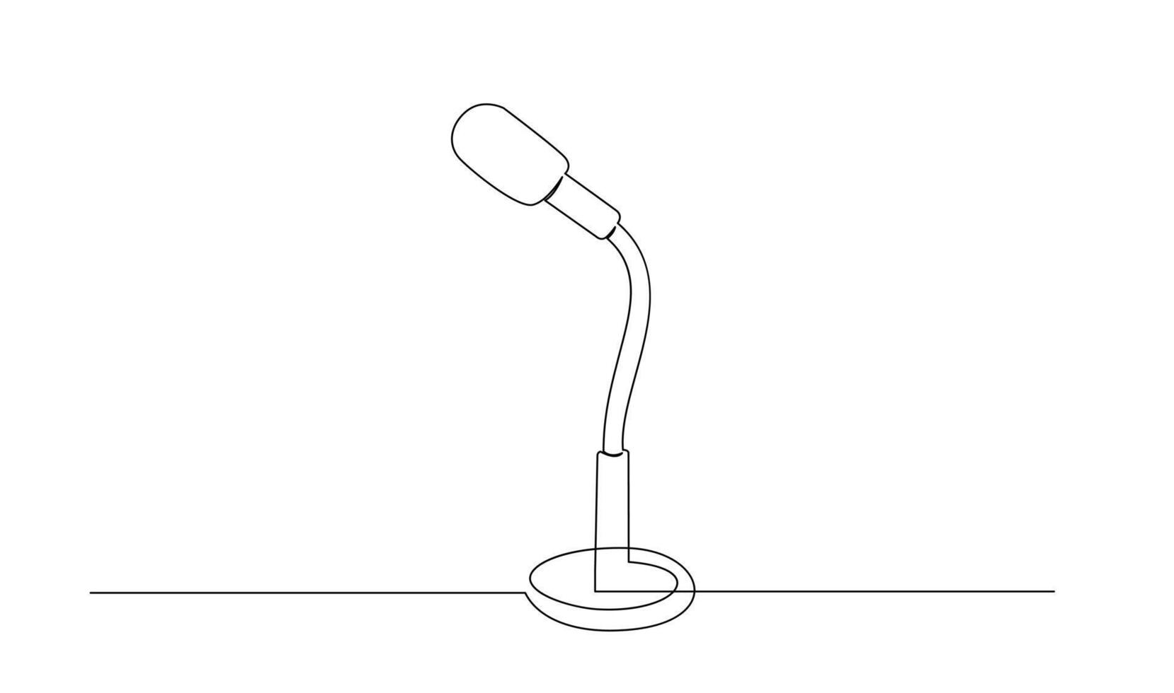 continuo línea dibujo de vector cableado micrófono icono
