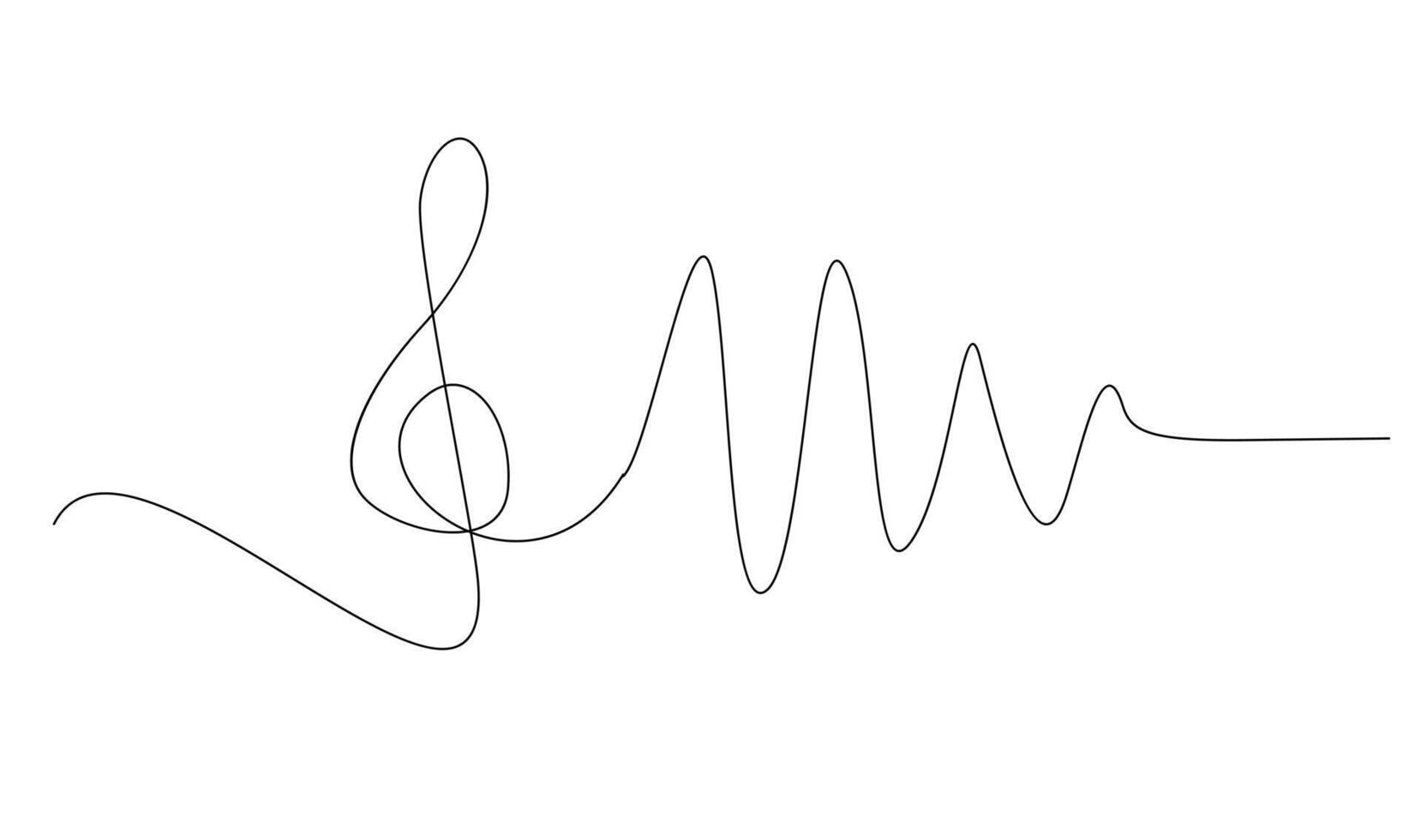 continuous single line drawing of music notes vector