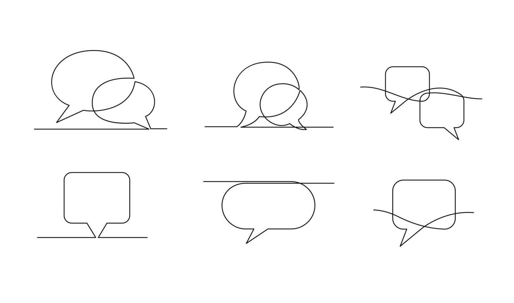 Continuous Line Drawing of Doodle Speech Bubble. vector