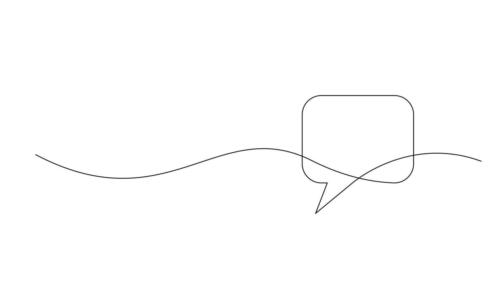 Continuous Line Drawing of Doodle Speech Bubble. vector