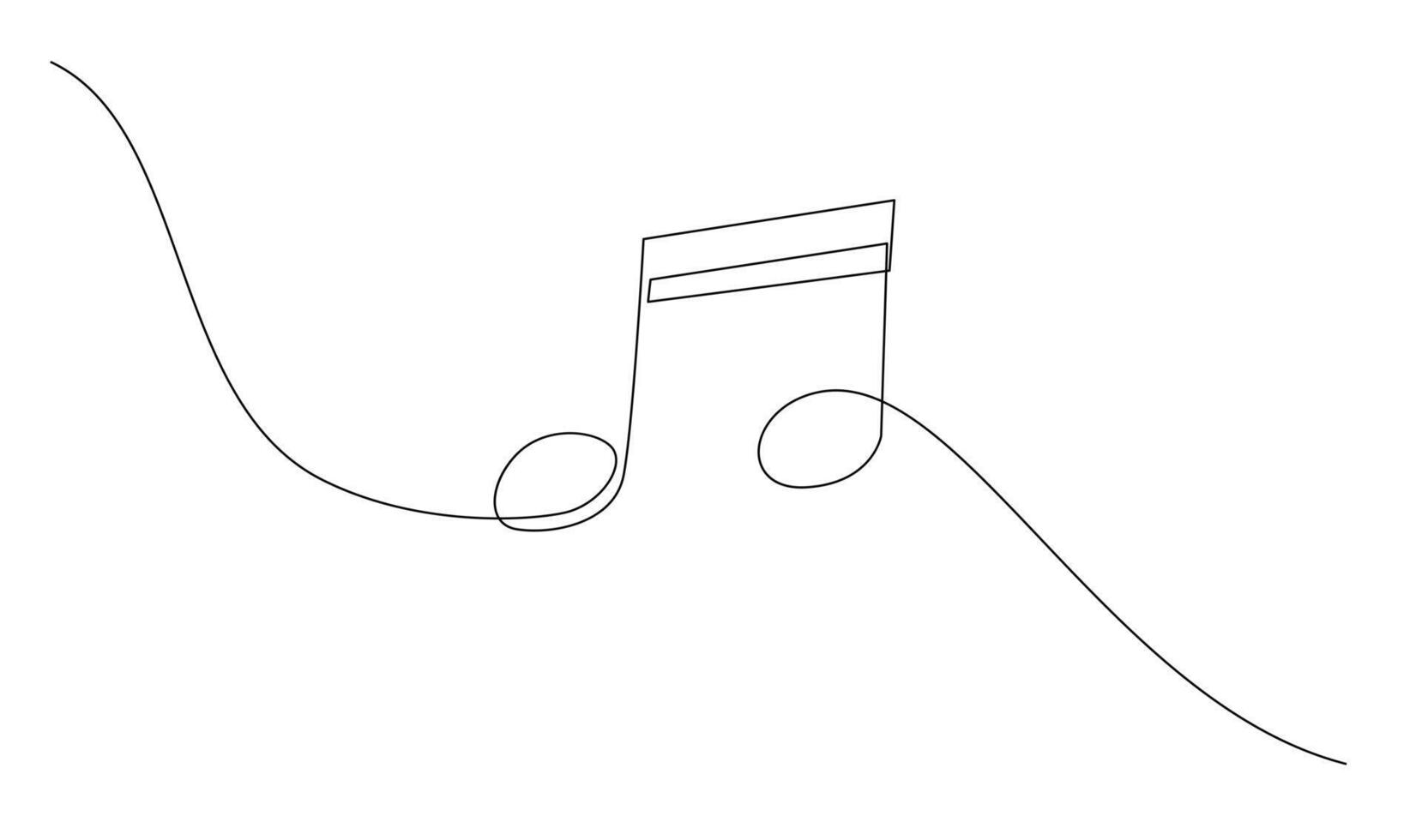 continuous single line drawing of music notes vector