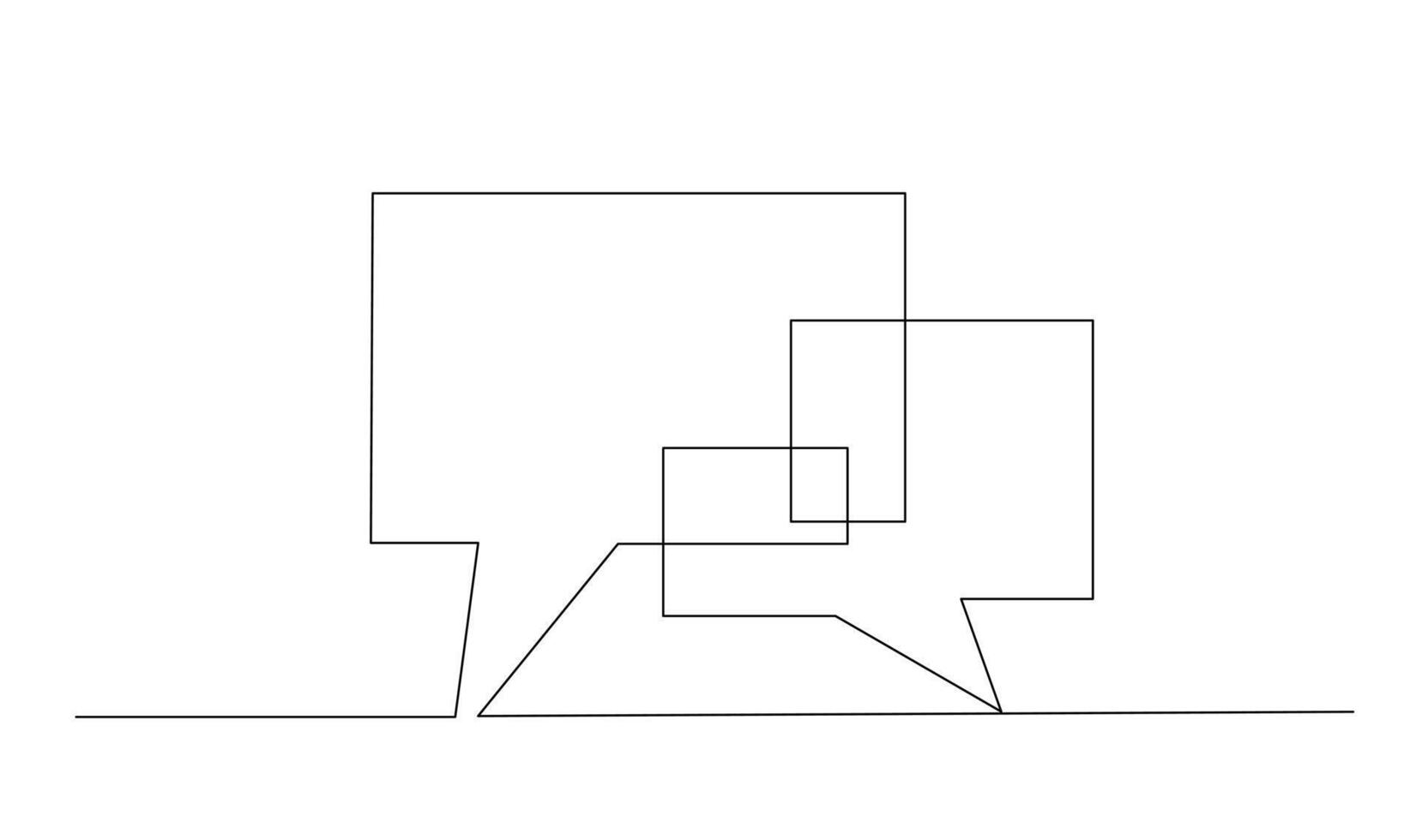 Continuous Line Drawing of Doodle Speech Bubble. vector