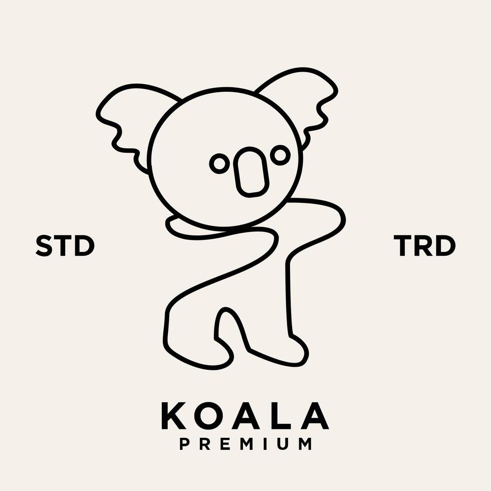 Koala outline logo icon. Australian animal for web and design vector