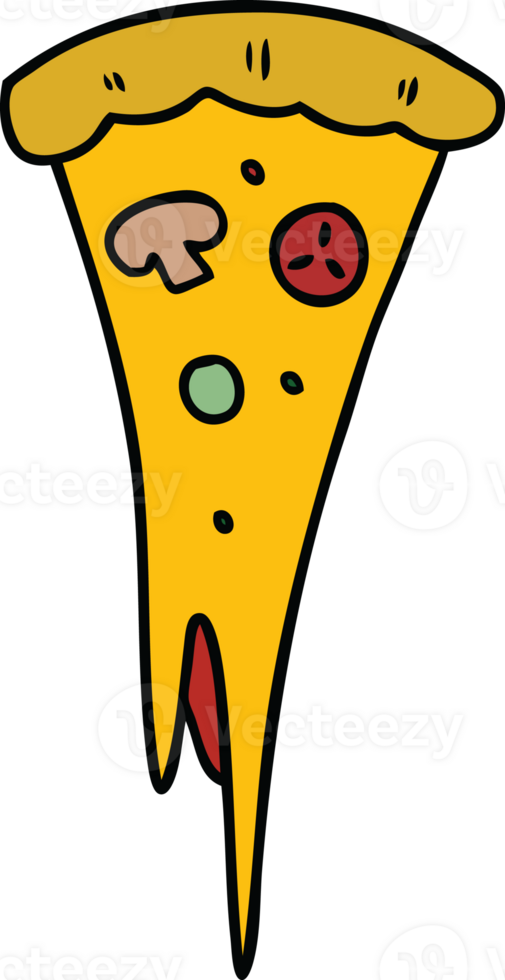 hand drawn cartoon doodle of a slice of pizza png
