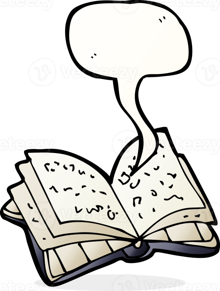 cartoon open book with speech bubble png