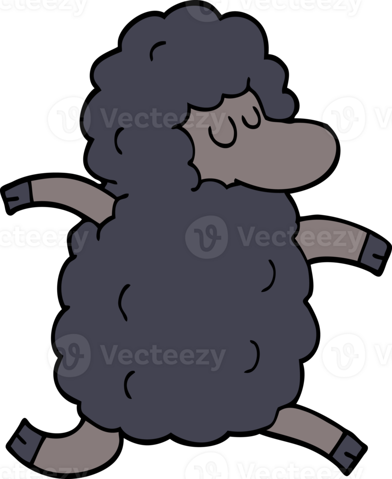 cartoon doodle black sheep png