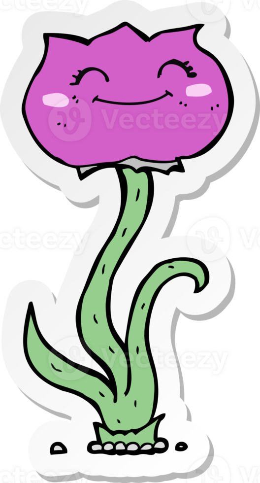 sticker of a cartoon flower png
