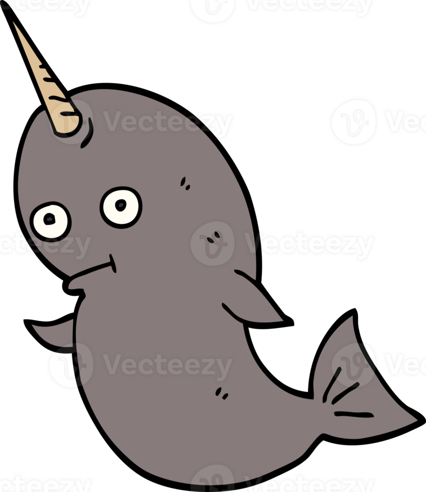 cartoon doodle narwhal png