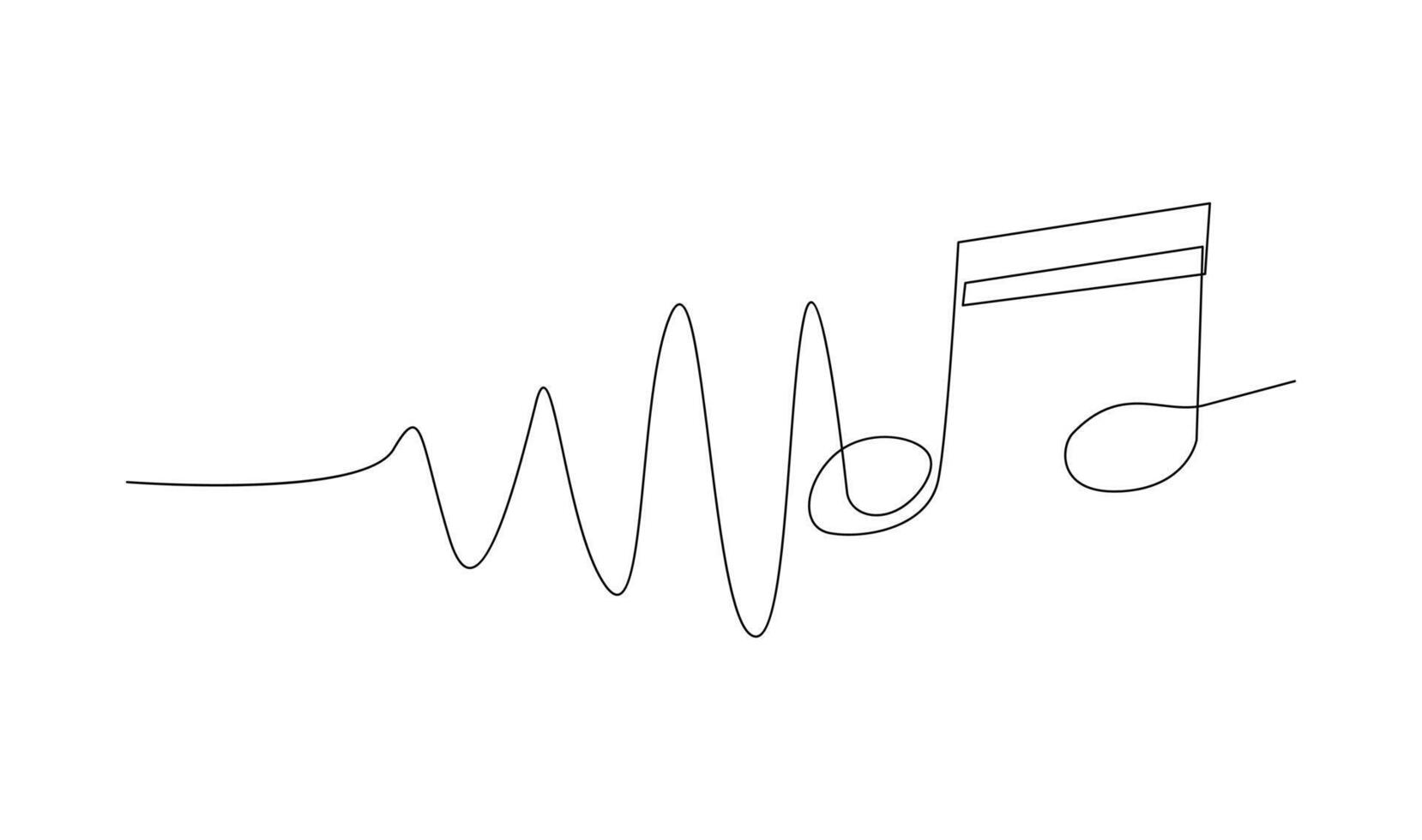 continuous single line drawing of music notes vector