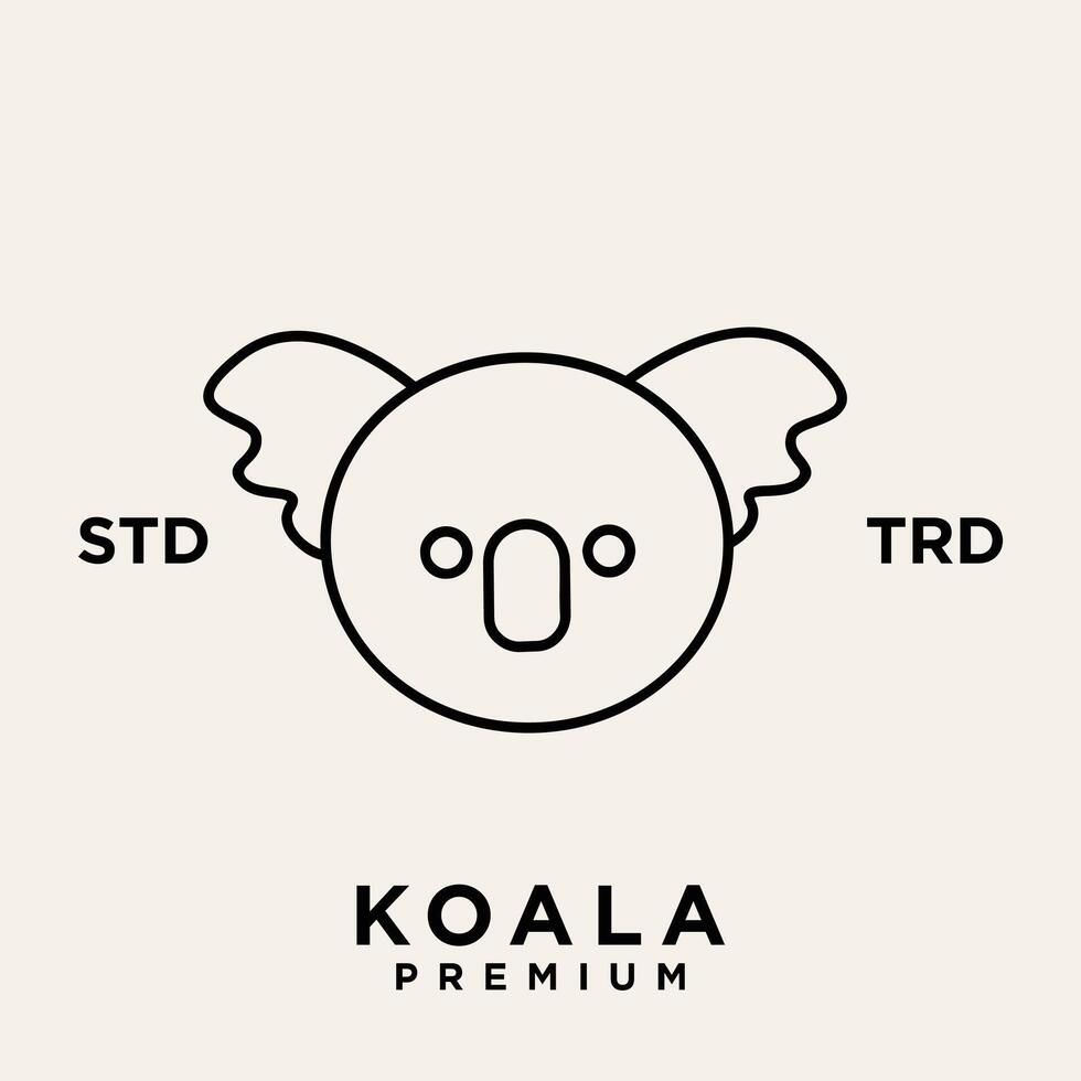 Koala outline logo icon. Australian animal for web and design vector