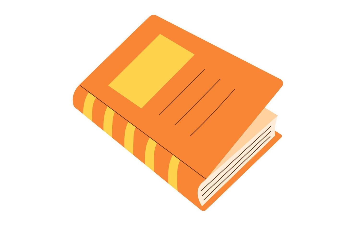 Closed thick book. Vector illustration isolated on white background.