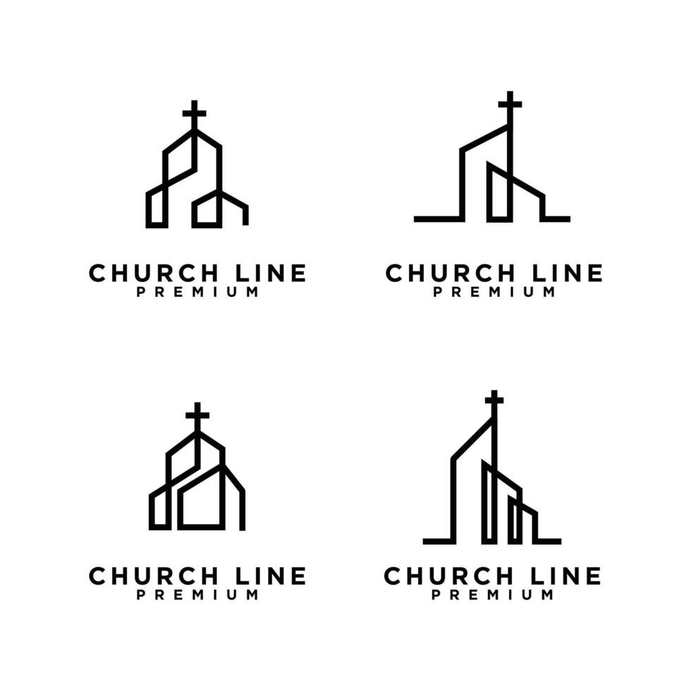 Iglesia soltero línea logo vector