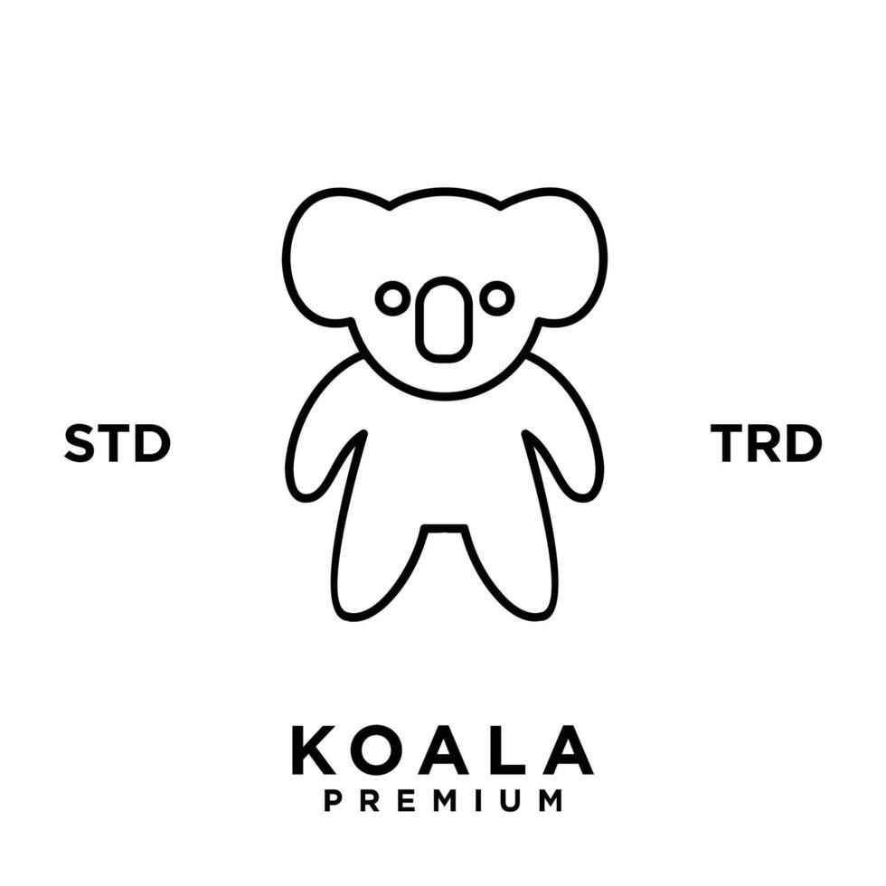 Koala outline logo icon. Australian animal for web and design vector