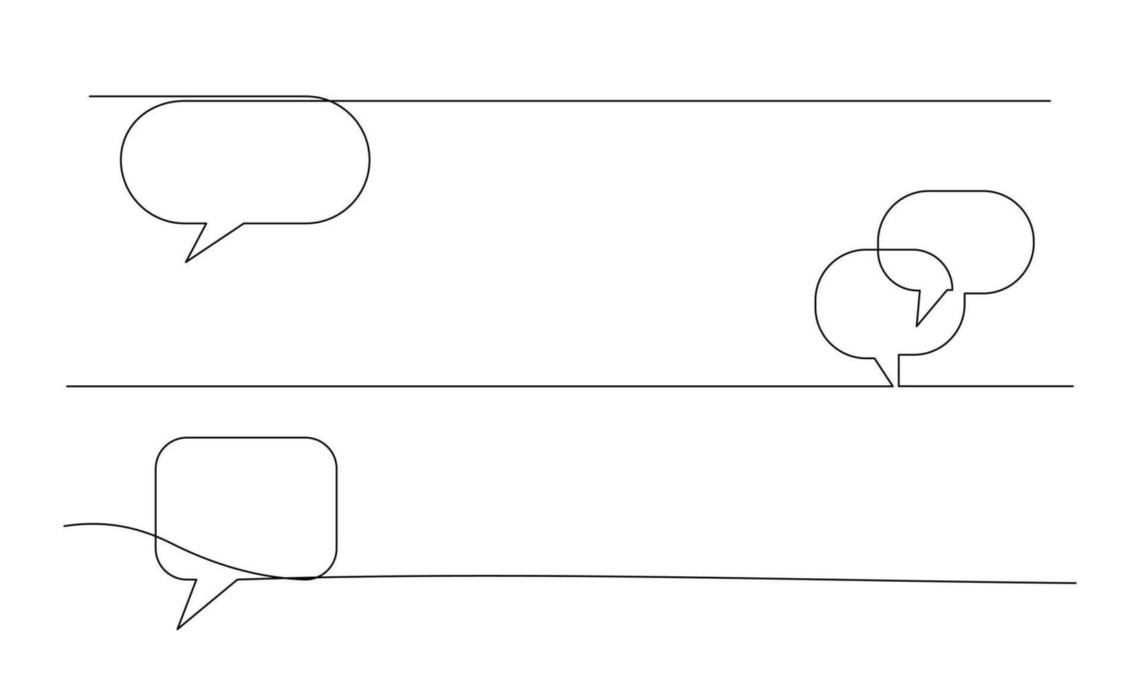Continuous Line Drawing of Doodle Speech Bubble. vector