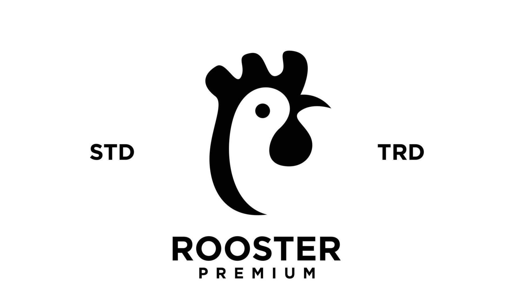Rooster silhouette icon Vector illustration on white background