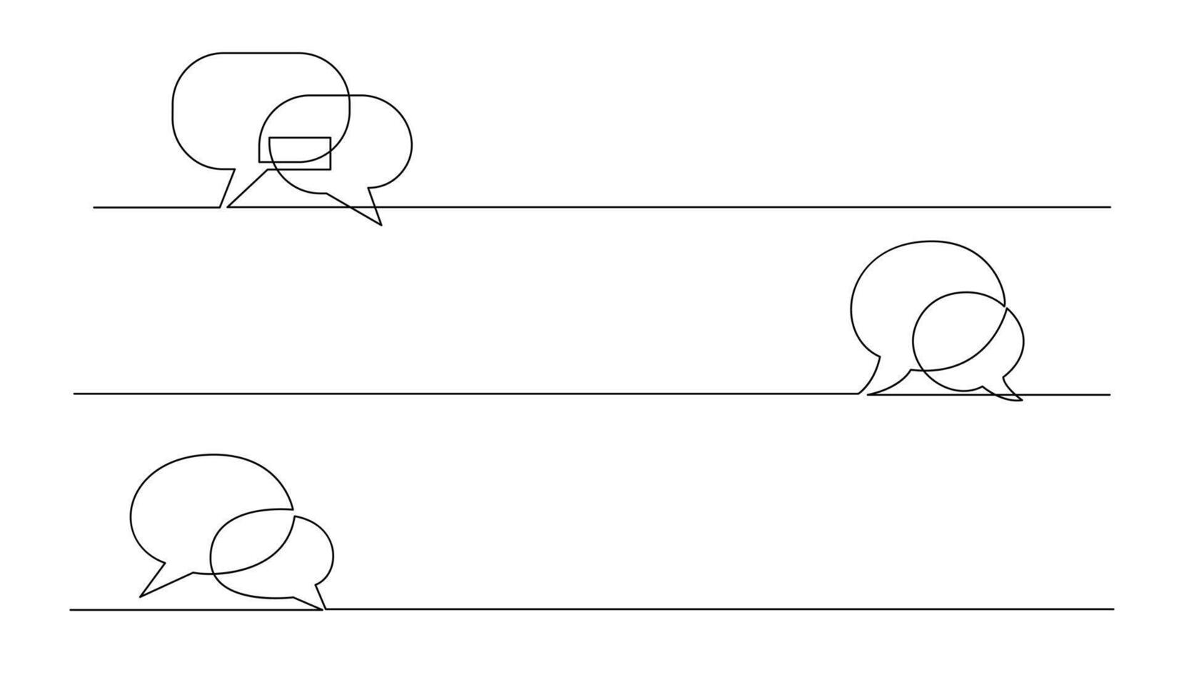 Continuous Line Drawing of Doodle Speech Bubble. vector