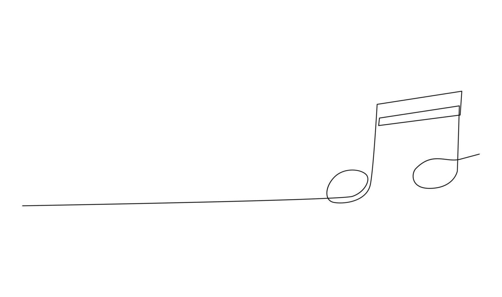 continuous single line drawing of music notes vector