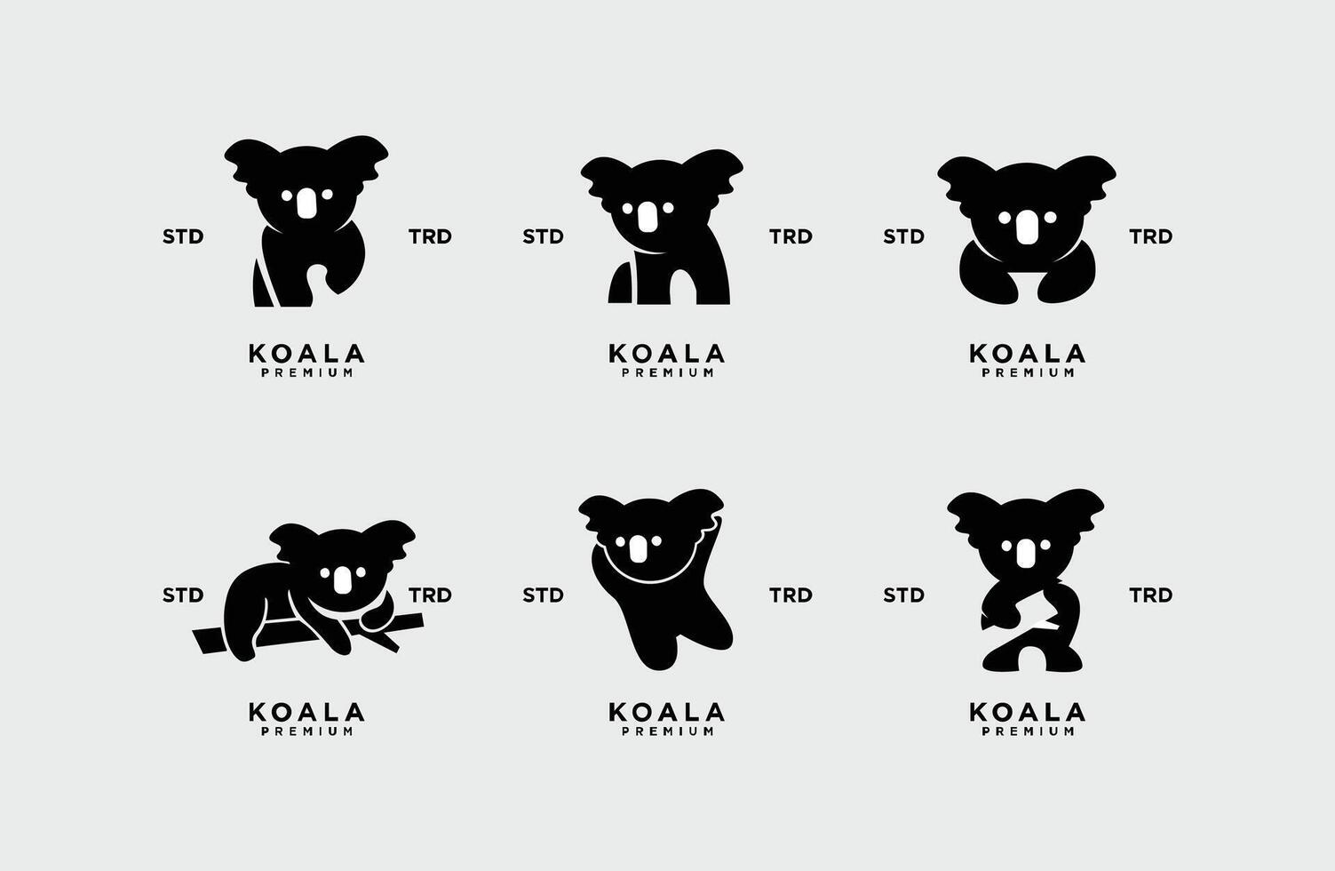 koala logo icon design template vector with modern illustration concept