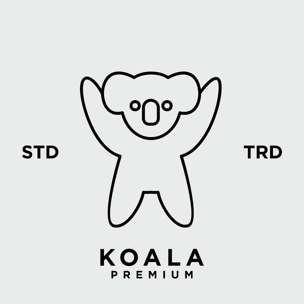Koala outline logo icon. Australian animal for web and design vector