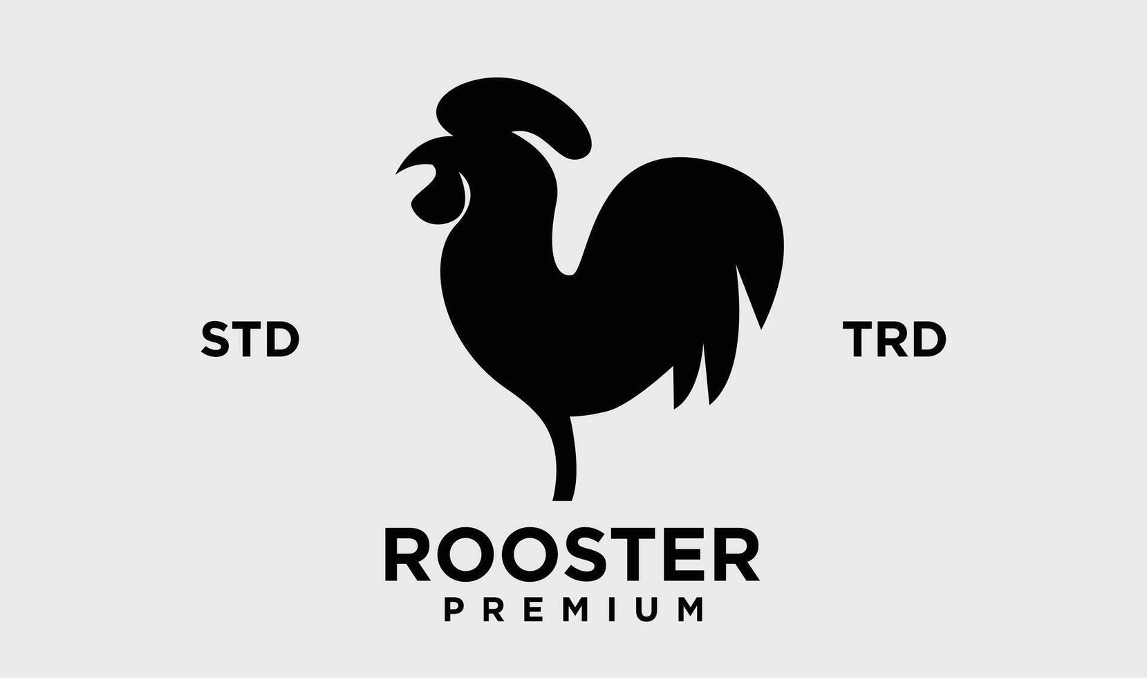 Rooster silhouette icon Vector illustration on white background