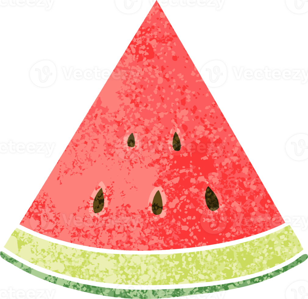 retro illustration style quirky cartoon watermelon png