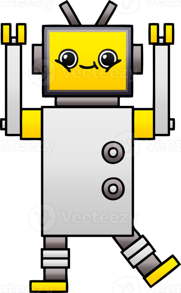 gradient shaded cartoon robot png