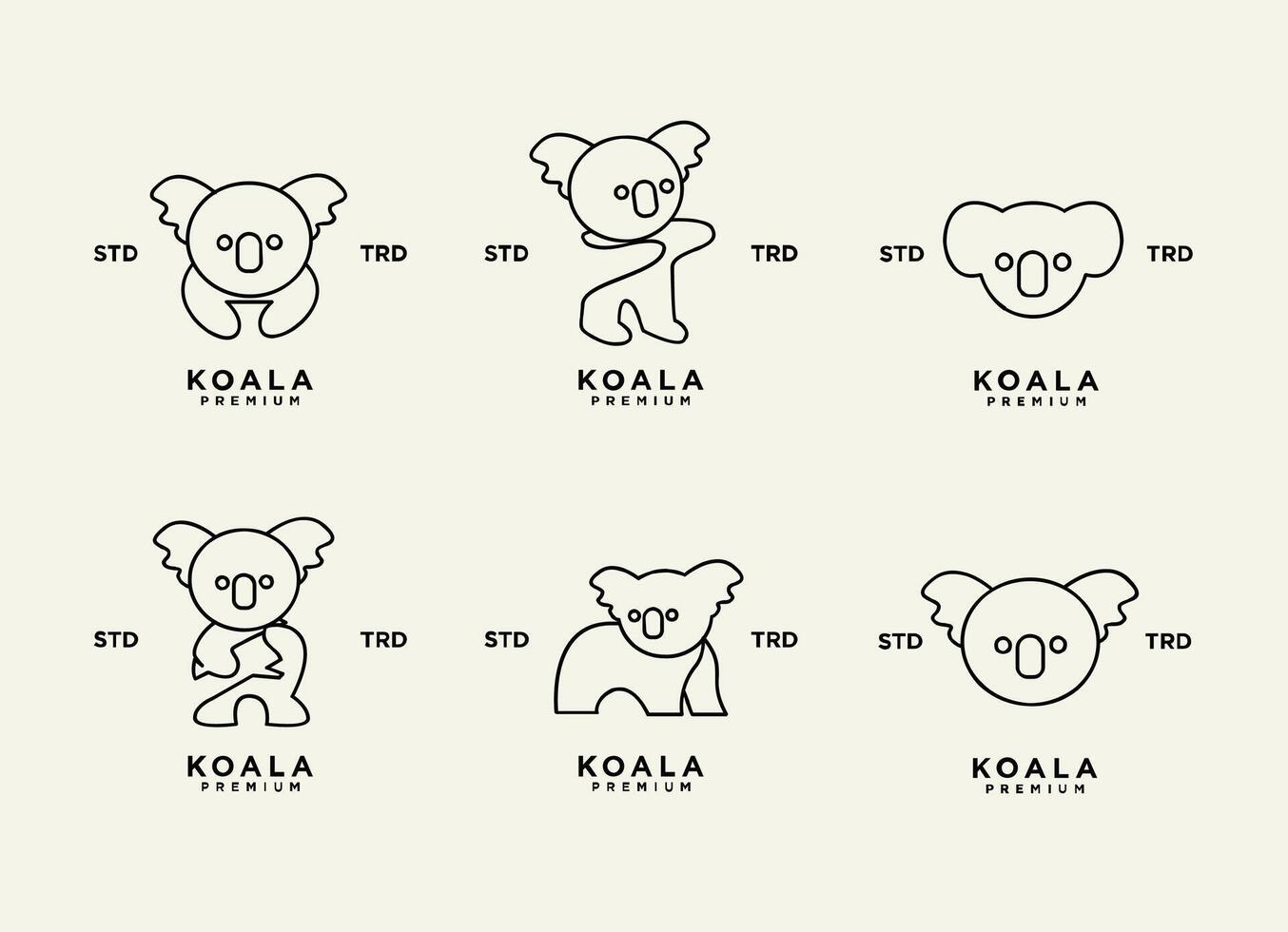 Koala outline logo icon. Australian animal for web and design vector
