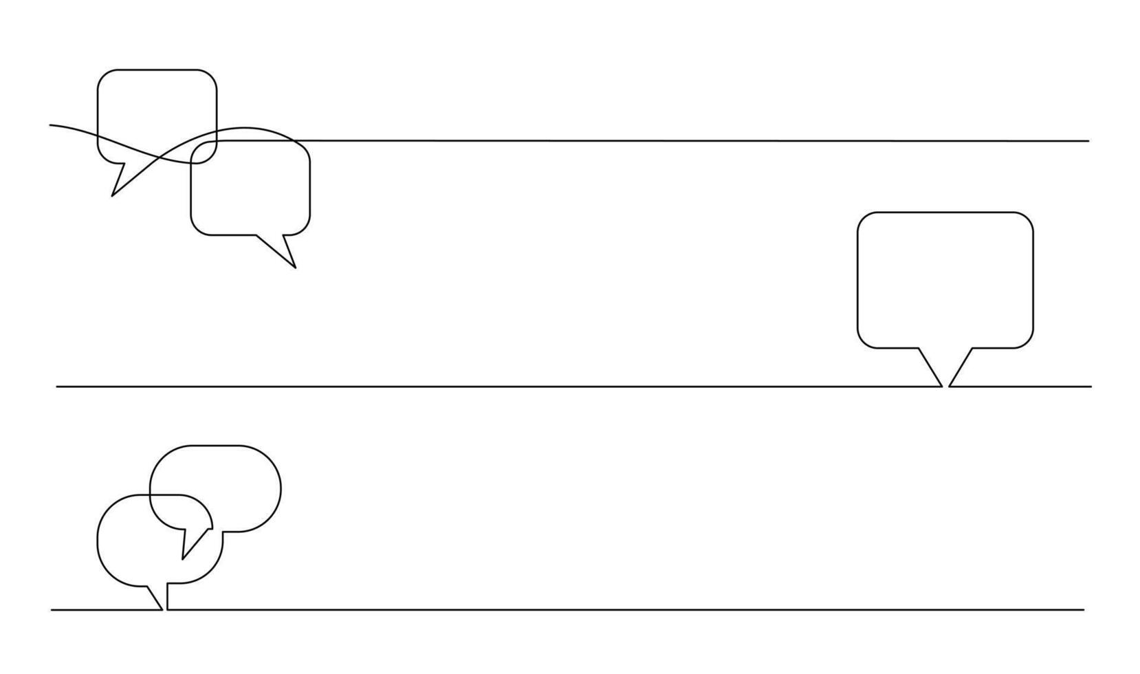 Continuous Line Drawing of Doodle Speech Bubble. vector