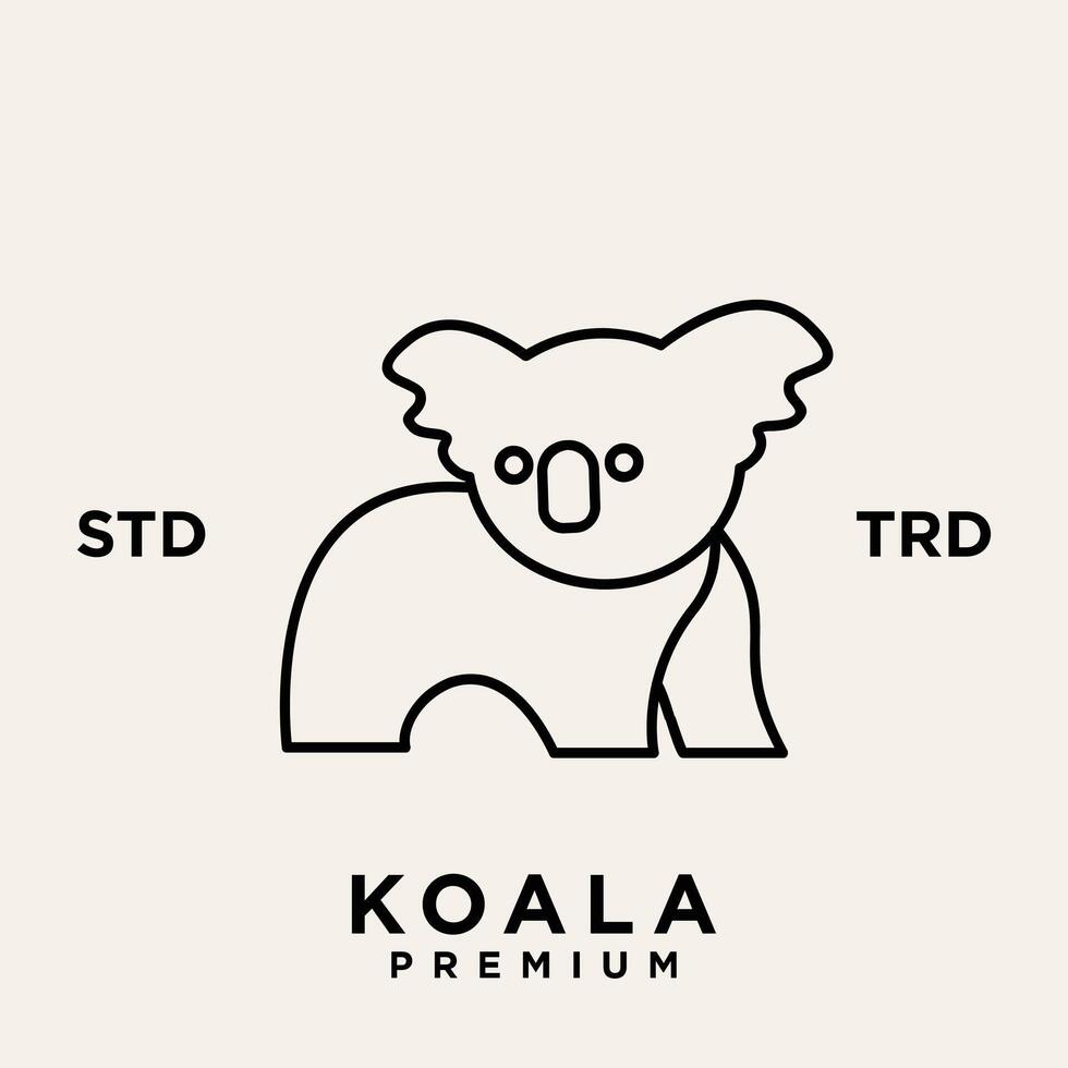 Koala outline logo icon. Australian animal for web and design vector