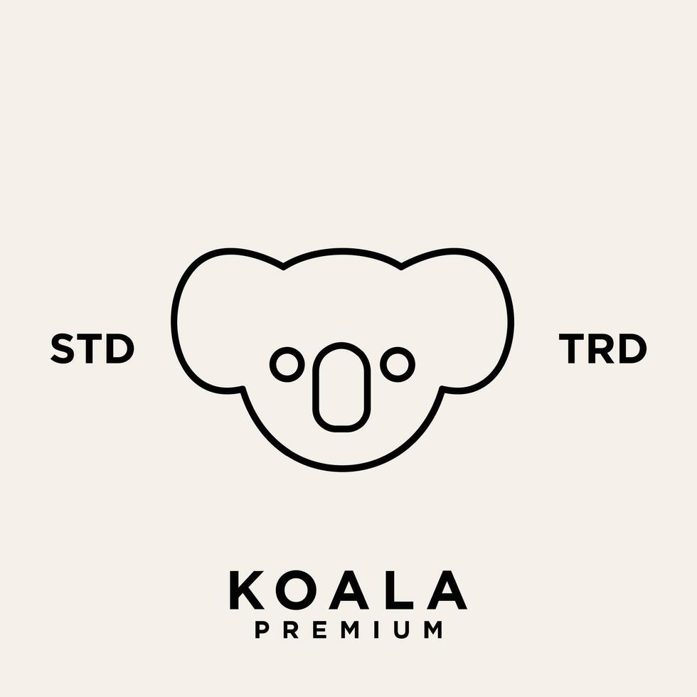 Koala outline logo icon. Australian animal for web and design vector