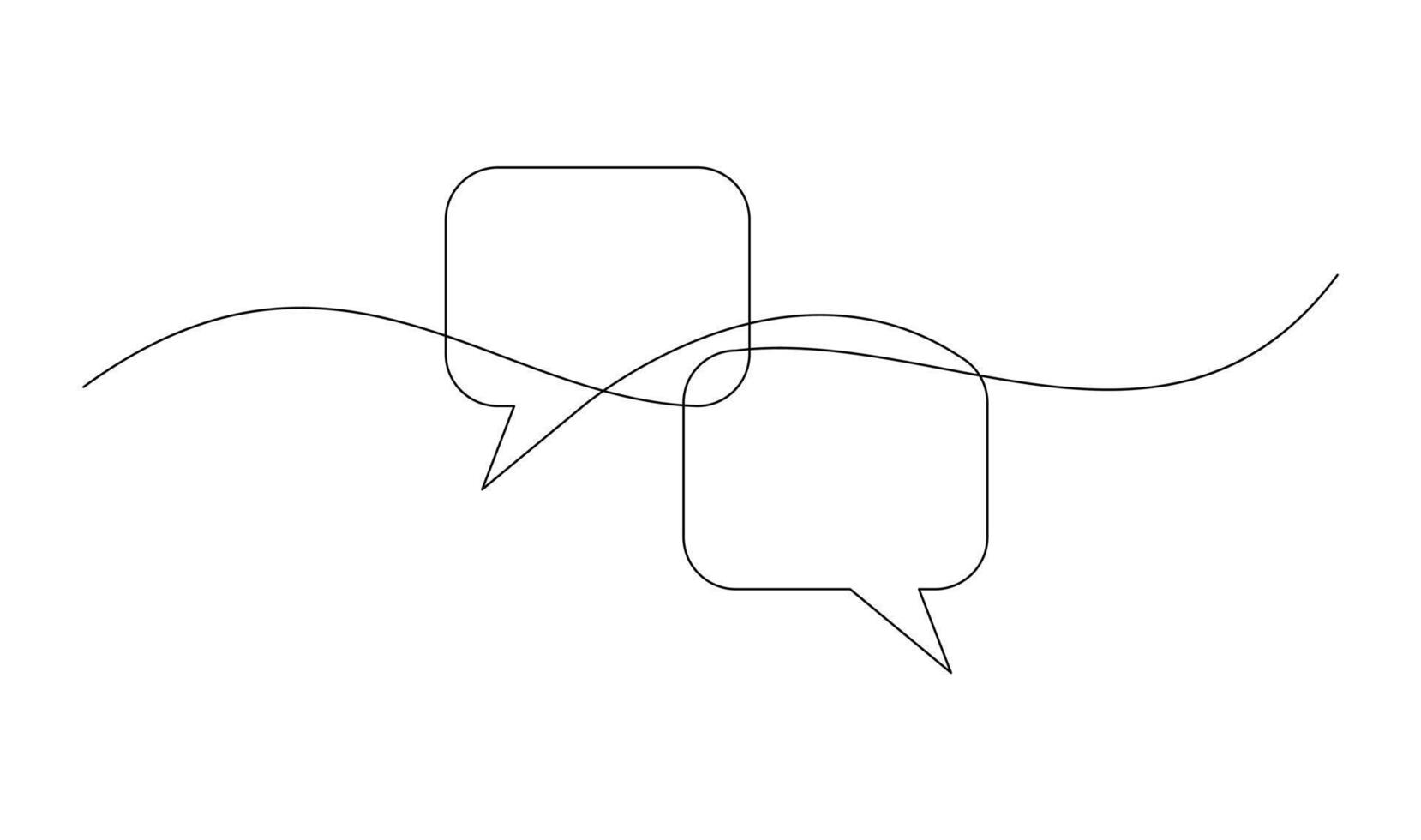 Continuous Line Drawing of Doodle Speech Bubble. vector