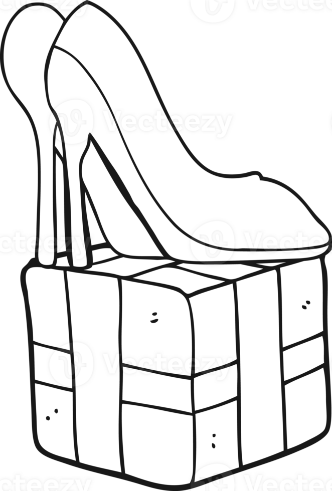 black and white cartoon high heel shoes gift png