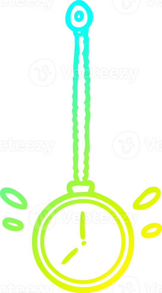 du froid pente ligne dessin de une balançant or hypnotiseur regarder png