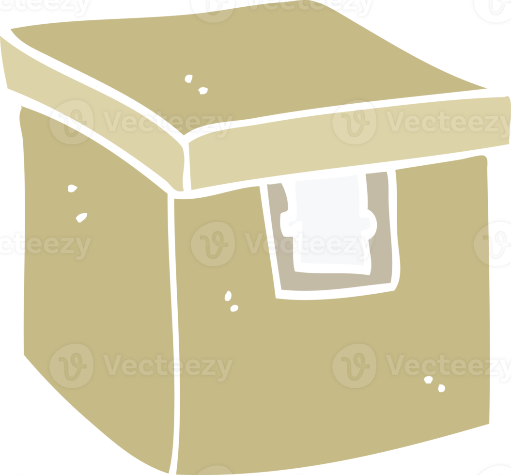 flat color illustration cartoon evidence box png