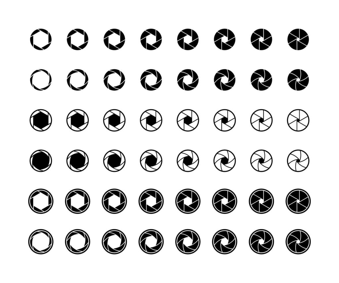 Photo camera lens diaphragm icon isolated on white background. vector