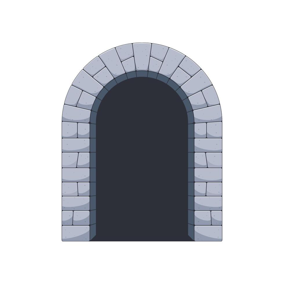 Medieval tunnel entrance vector isolated on white background