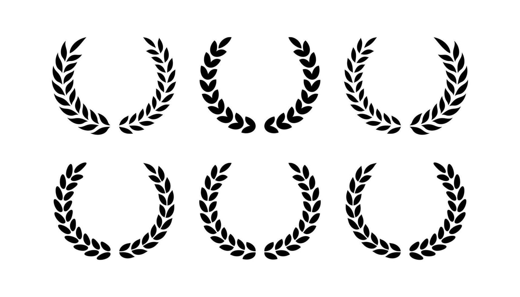 Circular laurel foliate vector isolated on white background