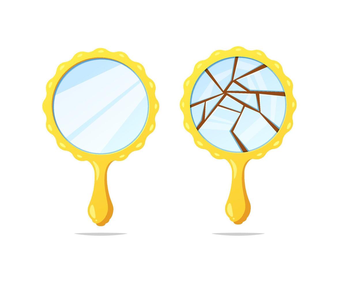 Hand Mirror vector isolated on white background.