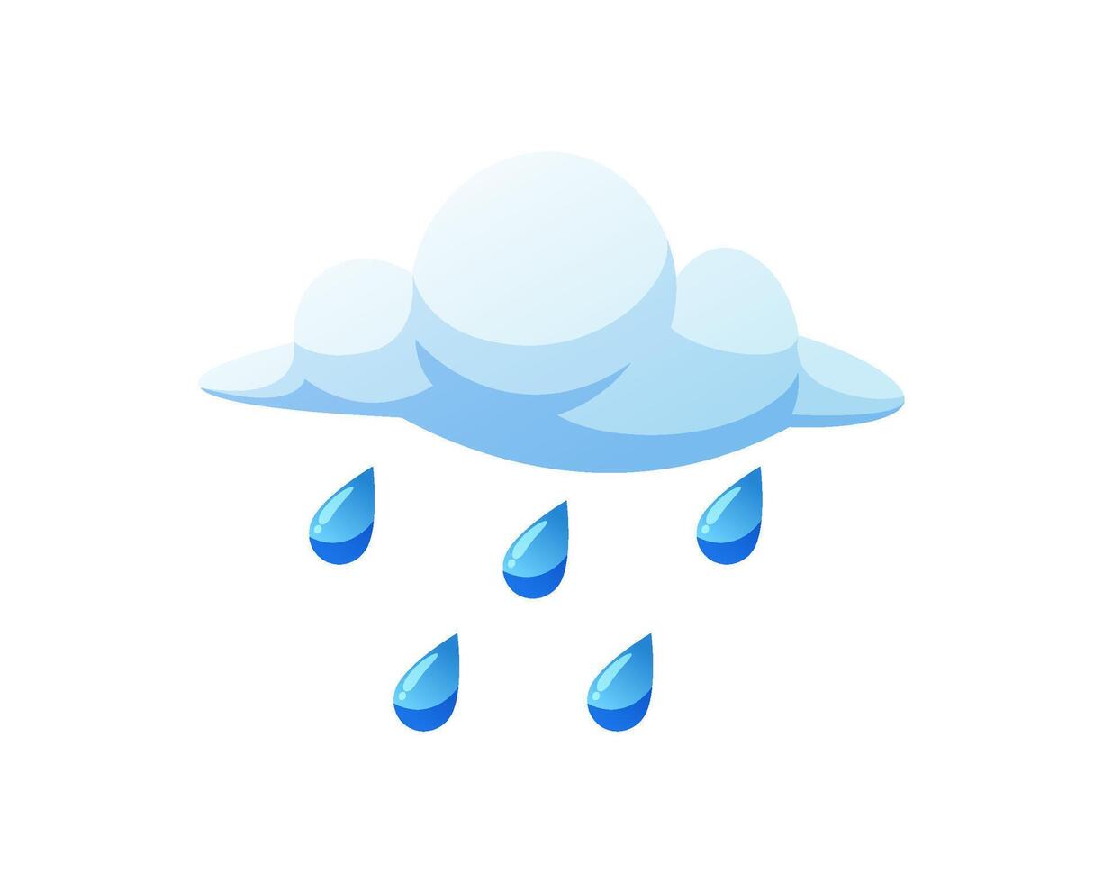 Cloud with rain drops icon vector isolated.