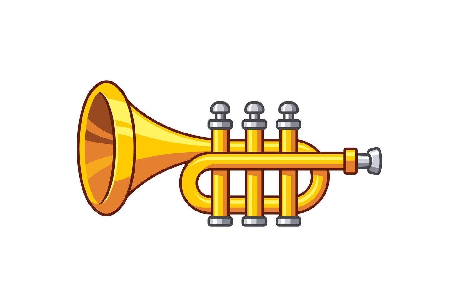 dorado trompeta vector aislado en blanco antecedentes.