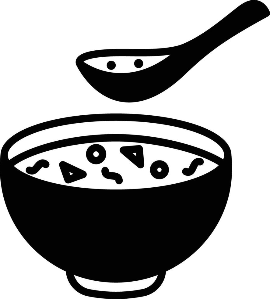 Soup glyph and line vector illustration