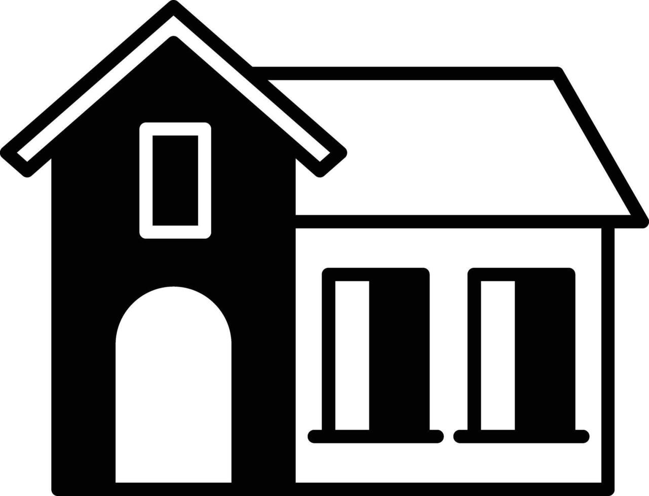 House glyph and line vector illustration