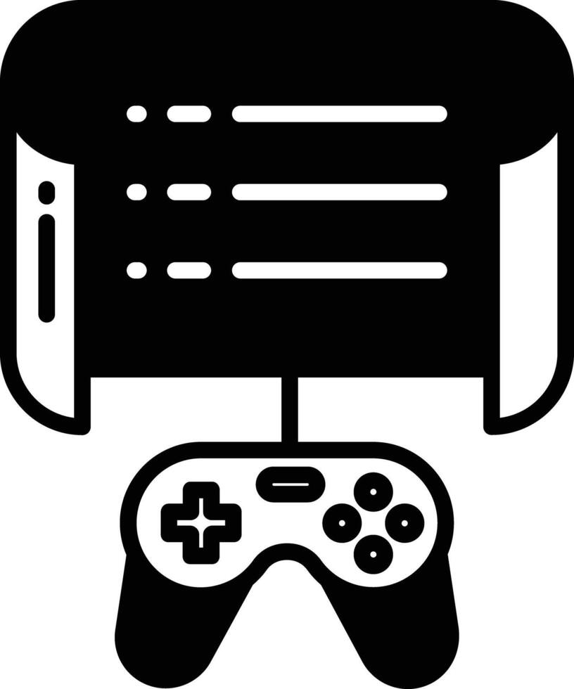 gamepad glifo y línea vector ilustración