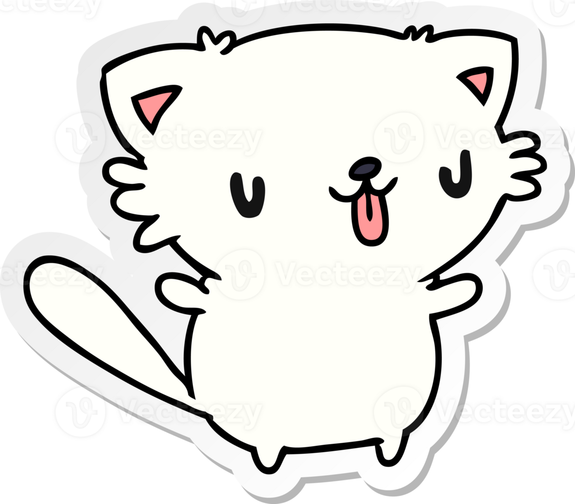 etichetta cartone animato illustrazione di carino kawaii gatto png