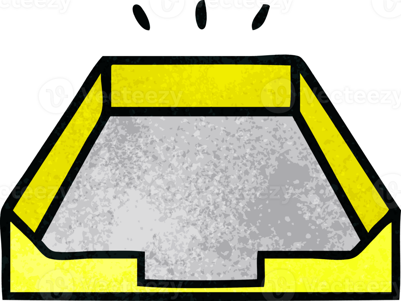 retro grunge texture cartoon empty tray png