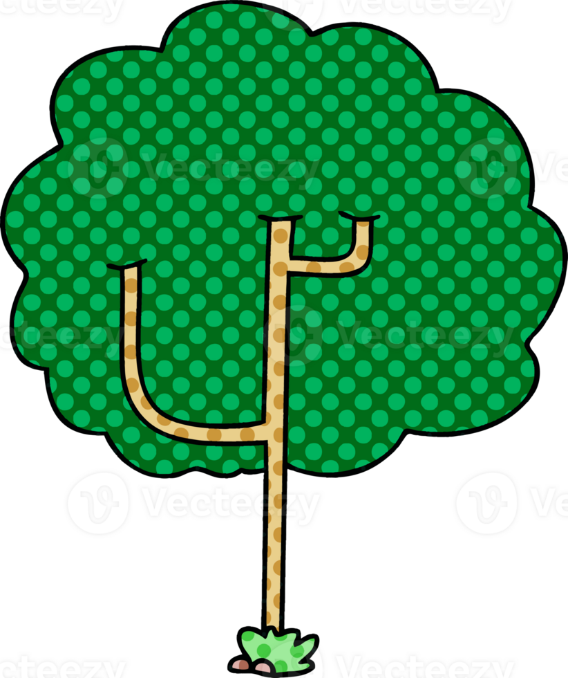 quirky comic book style cartoon tree png