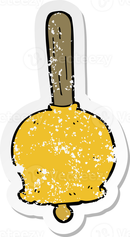 retro distressed sticker of a cartoon bell png