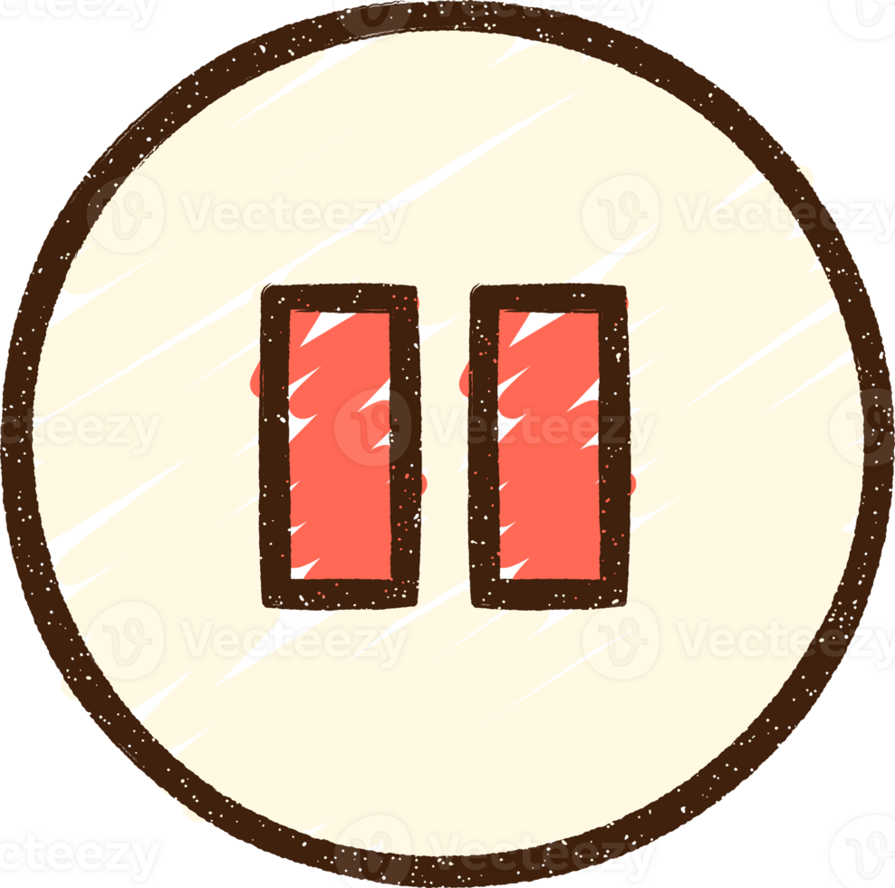 Pause Symbol Chalk Drawing png