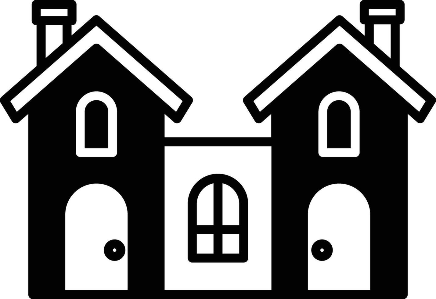 House glyph and line vector illustration