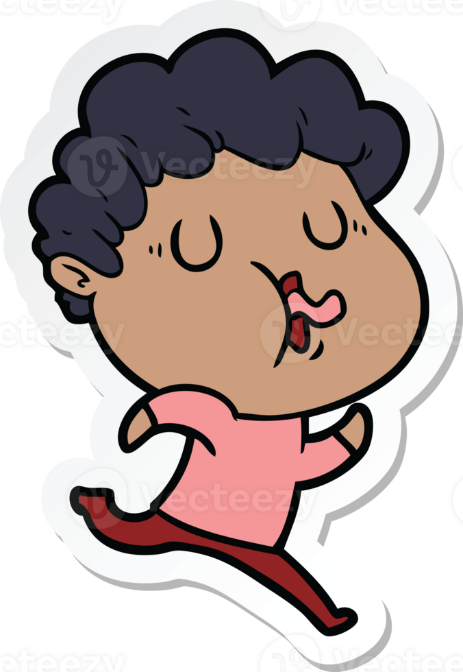 sticker of a cartoon man singing png